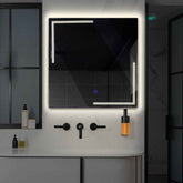Specchio LED Quadrato | Pulsante touch | Luce bianca neutra - Reyze Serie Minimal Modello 2